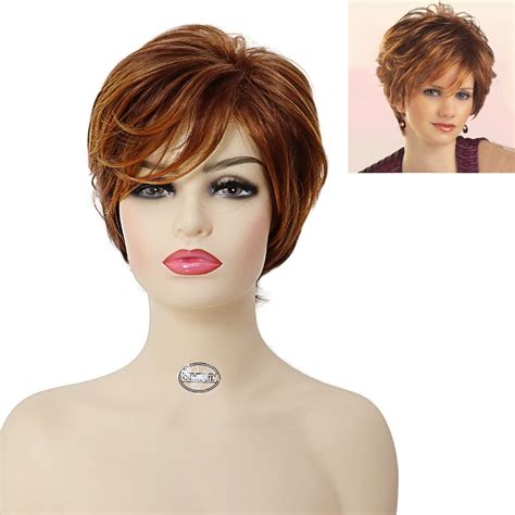 Lsza Wigsynthetic Natural Wigs For White Women Auburn Wig