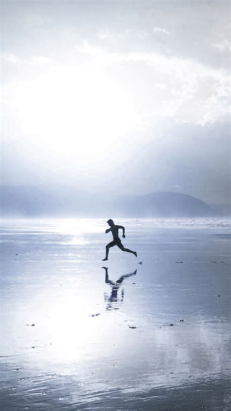 Running At Beach Dawn Iphone Wallpapers Free Download