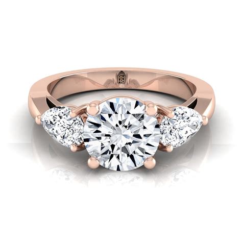 3 Stone Engagement Ring In 14k Rose Gold 1 Cttw Three Stone