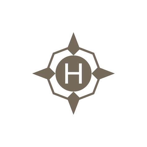 Premium Vector Initial Letter H Ornamental Wind Direction Compass Logo