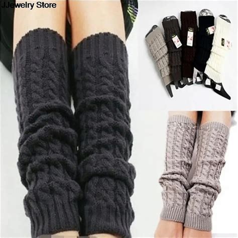 New Woman Thigh High Warm Black Christmas Ts Knit Knitted Knee Socks