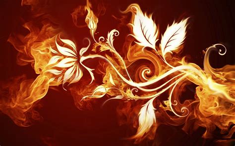 Fire Leaves Flowers Wallpapers Hd Desktop And Mobile Backgrounds