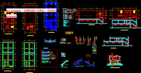 Ev Projesi Dwg Projesi Autocad Projeler