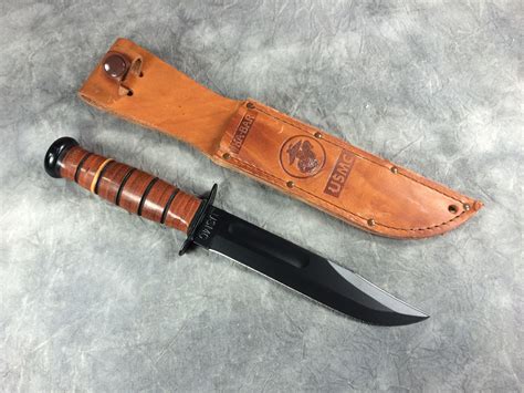 Ka Bar Usmc Fighter Combo Edge Knife Leather Sheath Knives Ts My