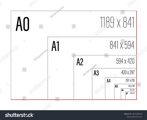 standard paper sizes series a0 a7 stock vector royalty free 2093395510 shutterstock
