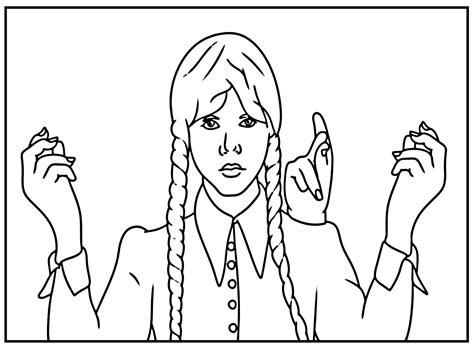 Wednesday Addams Image Coloring Page Free Printable Coloring Pages