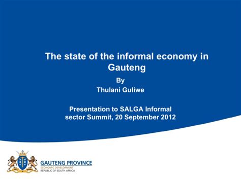 Estimated Results Size Of The Sa Informal Economy