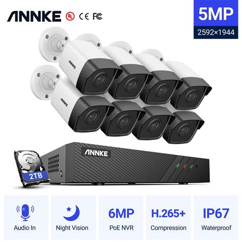 Annke 8 Channel Ultra 4k Nvr H265 5 Megapixel Ip Poe Security Camera