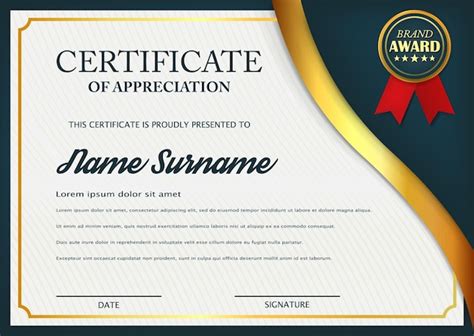 Premium Vector Creative Certificate Of Appreciation Award Template