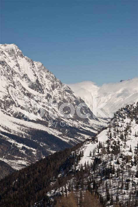 Mont Blanc Bianco Panorama Stock Photos