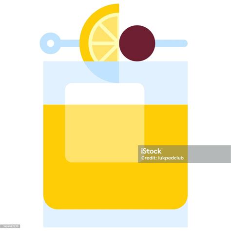 Whiskey Sour Cocktail Icon Alcoholic Mixed Drink Vector Stock Illustration Download Image Now
