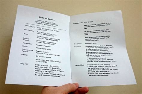Template Booklet For A Catholic Funeral Mass