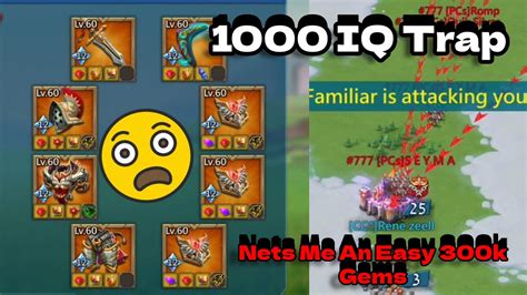 1000 Iq Traps End In Massive Gang Bang On My Solo Trap Easy 300k Gems 😁 Lords Mobile Youtube