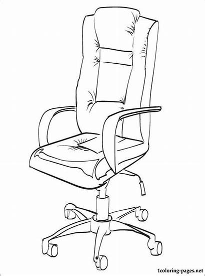 Chair Coloring Office Desk Pages Printable Drawing