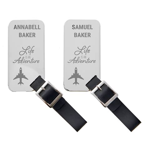 Buy Personalised Engraved Stainless Steel Luggage Tags Life Is An