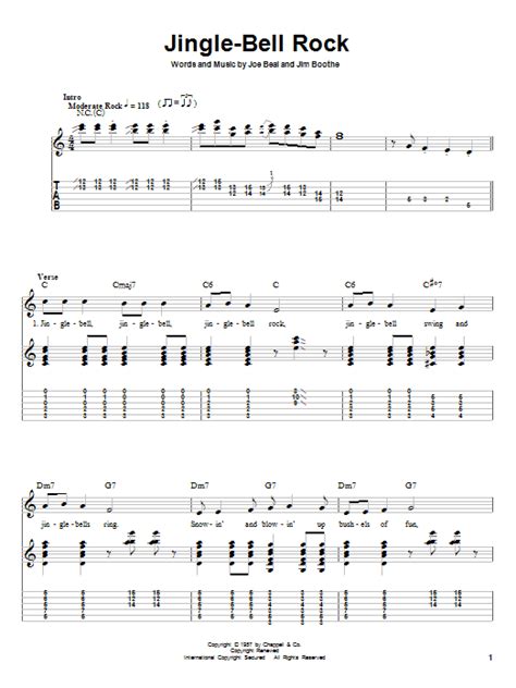 Jingle Bell Rock Guitar Tab By Bobby Helms Guitar Tab 27744