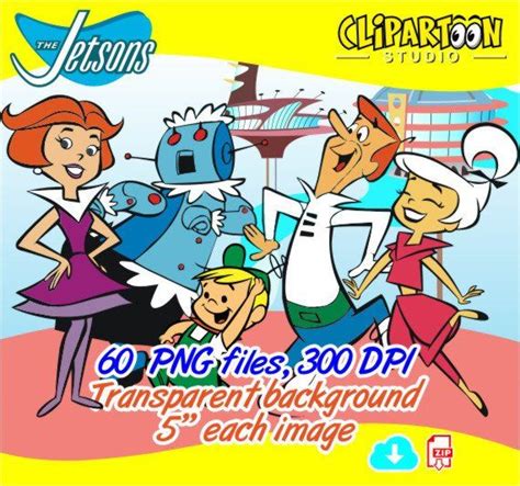 60 The Jetsons Cliparts Cartoon Clip Art Printable Digital Graphic