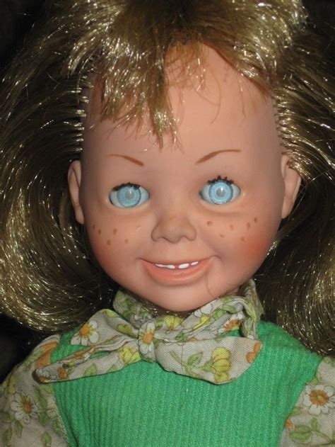 Vintage 1965 Italian Italy Strange 12 Doll Freckles Eyelashes