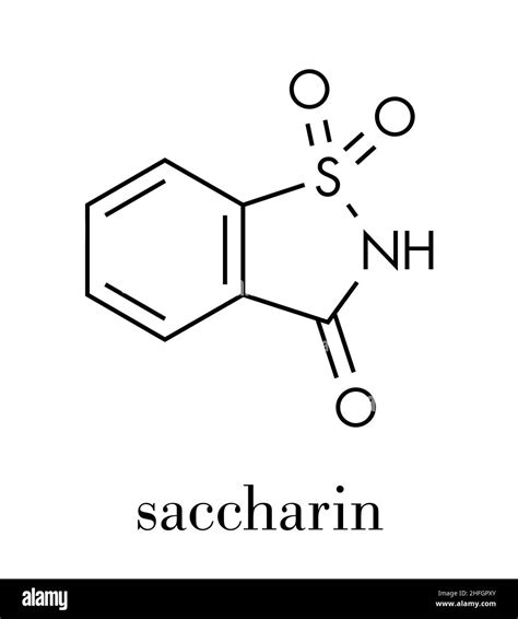 Saccharin Artificial Sweetener Molecule Skeletal Formula Stock Vector