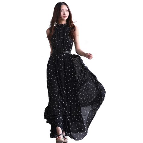 2018 Fashion Womens Polka Dots Maxi Dress Long Casual