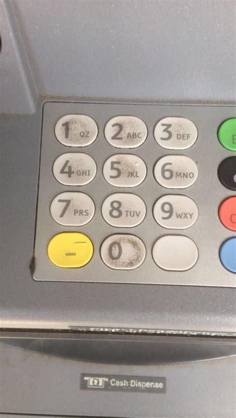 This Atms Pin Pad Shows Some Of The Most Common Pin Numbers Used R