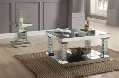 Alexandra 39 round marble coffee table. Nysa 80285 Coffee & 2 End Tables Set in Mirror by Acme