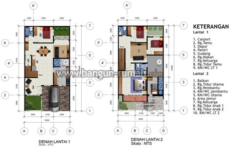 Denah rumah lebar 5 meter | dengan lebar tanah hanya 5 meter, memang agak susah untuk berikut spesifikasi desain rumah lebar 5 meter ini: Rumah Minimalis 6 X 15 | Omah Jati