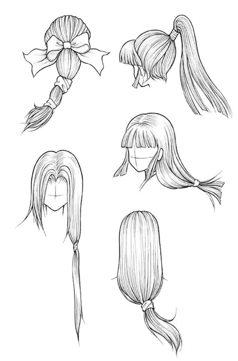 Anime Hair Sketch At Paintingvalleycom Explore Collection Of Long