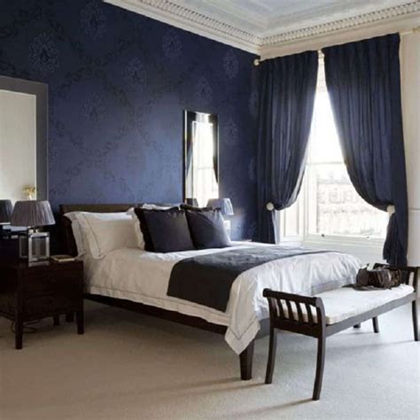Tips To Choosing Drapes For Your Bedroom Blue Bedroom Walls Dark