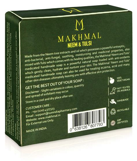 Makhmal Neem Tulsi Ayurvedic Handmade Bathing Soap 100 G Buy Makhmal