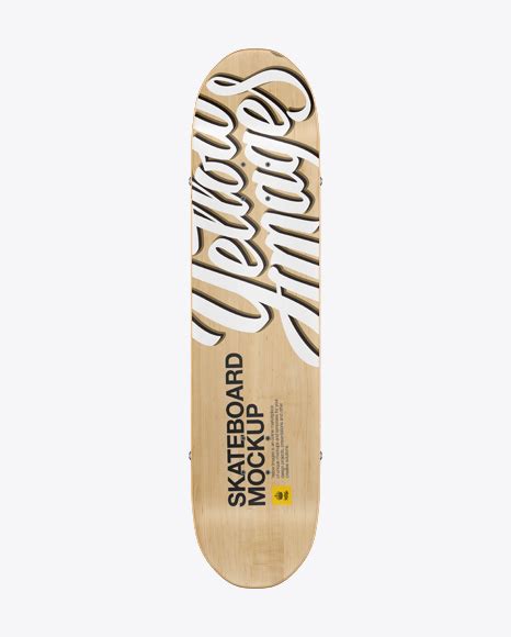 Free for personal and commercial use. Skateboard Mockup - Front View in Object Mockups on Yellow ...