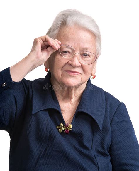 Smiling Old Woman In Glasses Stock Image Image Of Lifestyle Smile