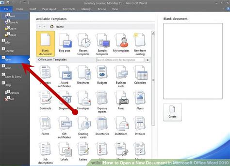 How To Open A New Document In Microsoft Office Word 2010 5 Steps