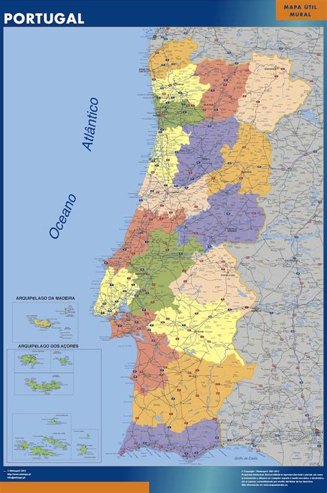 Descubrir portugal de otra forma. Mapa Portugal | Tienda Mapas Posters Pared