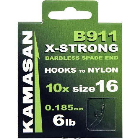 Kamasan B911 X Strong Hooks To Nylon Six Am Tackle And Bait Ltd