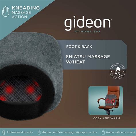 Gideon Quilted Shiatsu Heated Foot And Back Massager 8 Deep Kneading Multi Level Massagers
