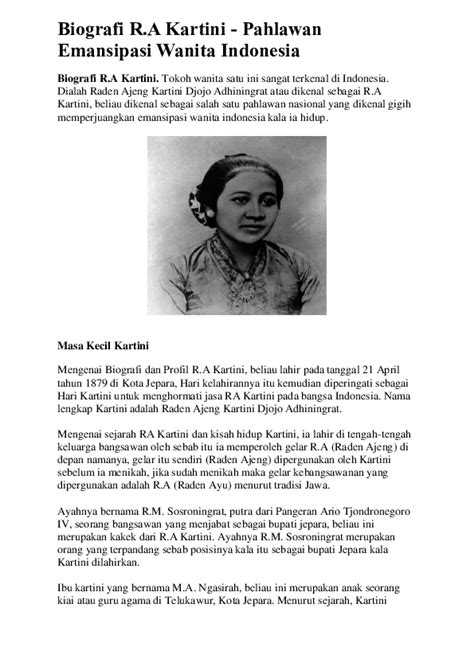 Biografi Pahlawan Raden Ajeng Kartini Ilustrasi