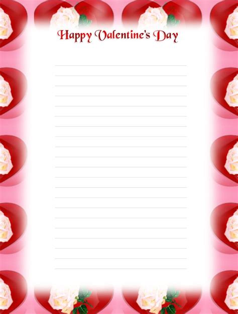 Valentines Day Writing Paper Printable Free Printable Valentines Day