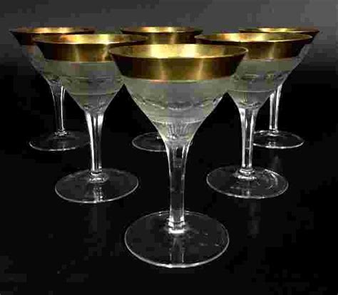Set Of 6 Moser Splendid Gold Champagne Glasses Jul 07 2016 Louvre Antique Auction In Ca