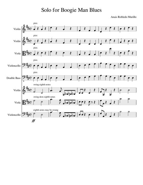 Solo For Boogie Man Blues Sheet Music For Violin Cello Viola