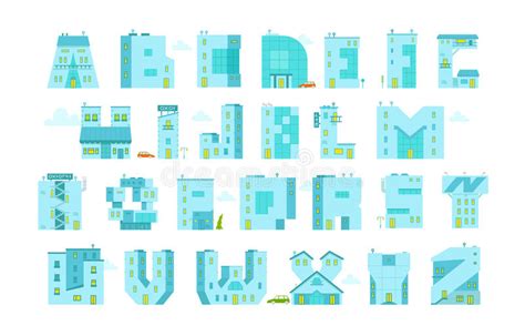 Alphabet Letters Buildings You Can Write Any Word Stock Vector
