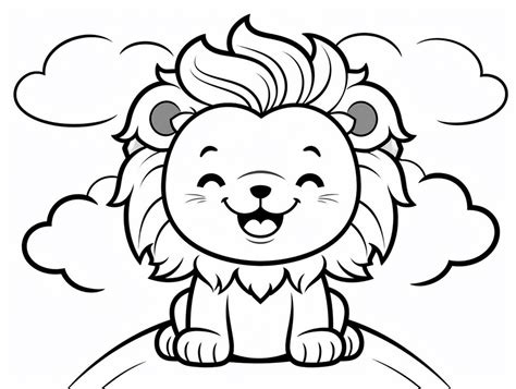 Cartoon Lion Coloring Fun Coloring Page