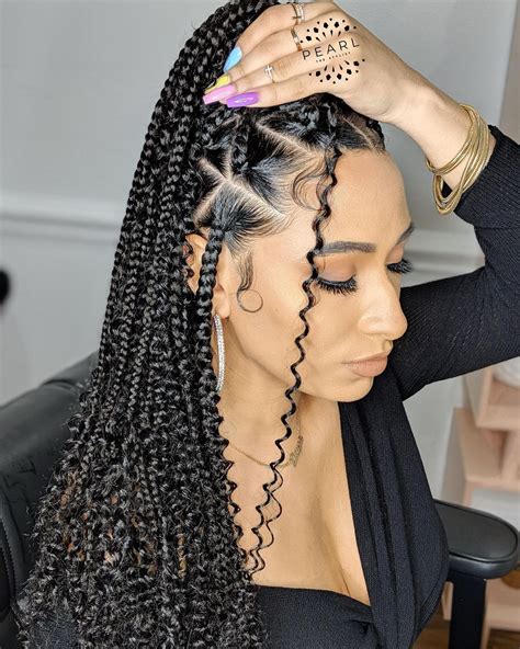 Perfect What Hair Do You Need For Boho Knotless Braids Hairstyles Inspiration Stunning And