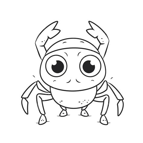 Cartoon Crab Coloring Page Outline Sketch Drawing Vector Cartoon Crab
