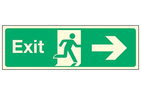 Exit Arrow Right Photoluminescent Linden Signs And Print