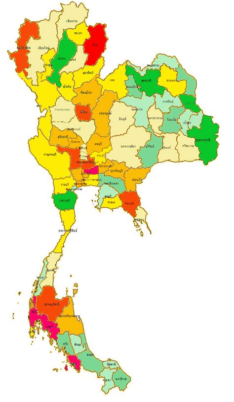 Thailand Provinces Map Ontheworldmap Com