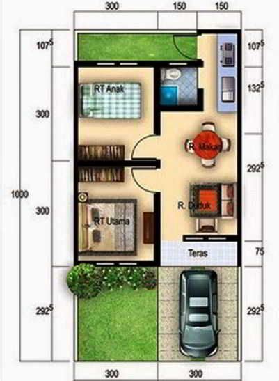 gambar denah rumah minimalis type  denah rumah