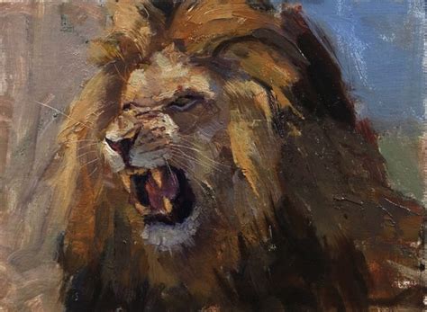 Lion Roaring Oil Painting Dean Adams Art