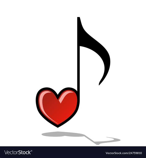 Music Note Heart Royalty Free Vector Image Vectorstock