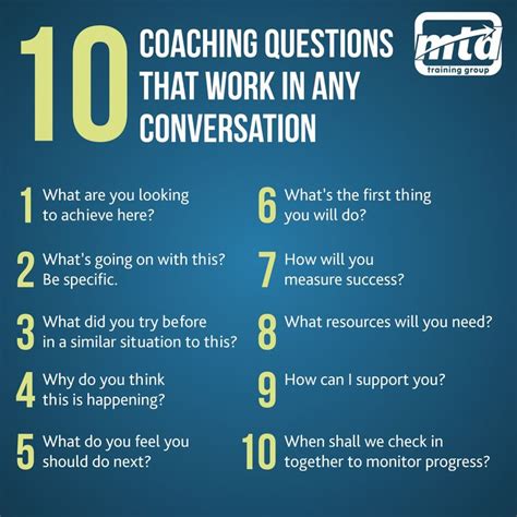 10 Top Coaching Questions Coaching Questions Coaching Skills Good